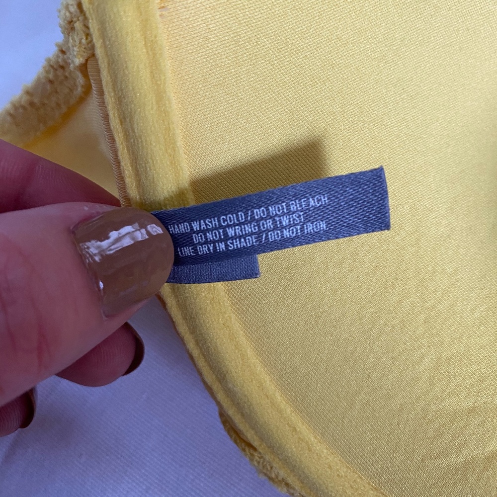 Aerie American Eagle Yellow Mesh Bikini Top 34B - Picture 8 of 8